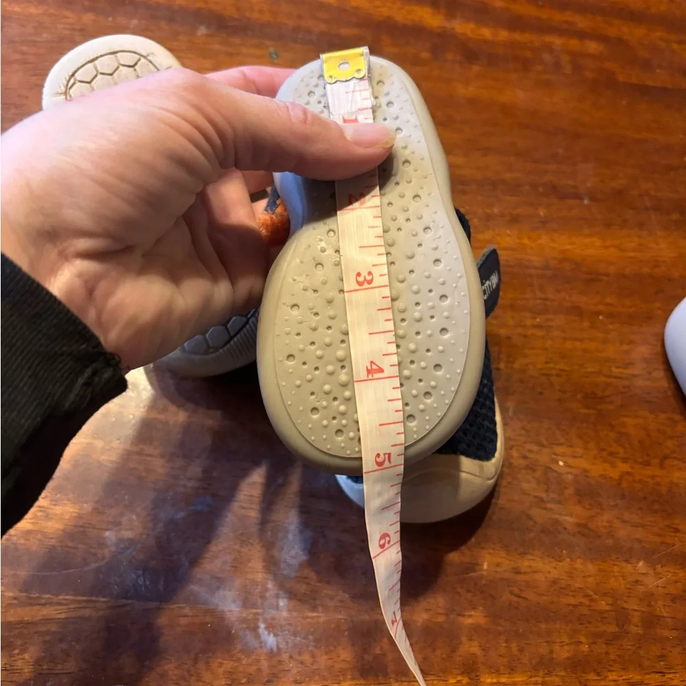 5/$25 Navy Mesh Baby Walker Shoes - Slip-On Sock Shoes with Fox Design